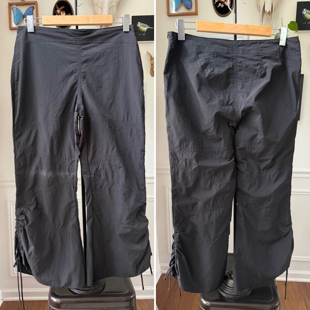 Urban Outfitters Silence + Noise Nylon Crop Kick Flare Pants Black 8